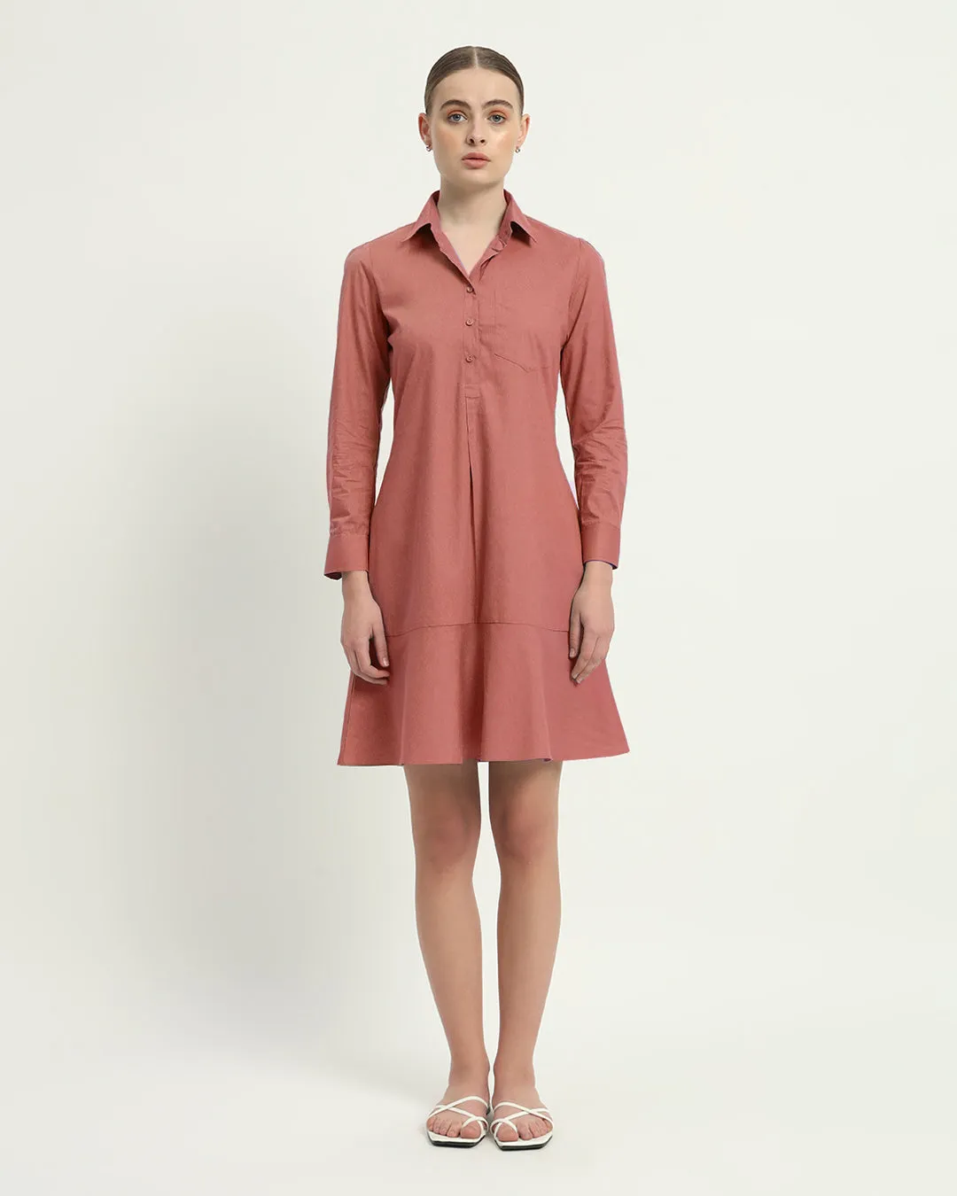 The Lyon Ivory Pink Cotton Dress
