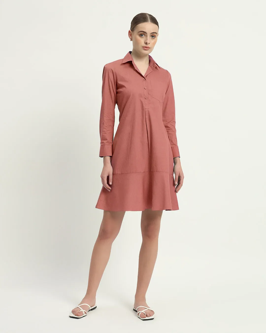 The Lyon Ivory Pink Cotton Dress