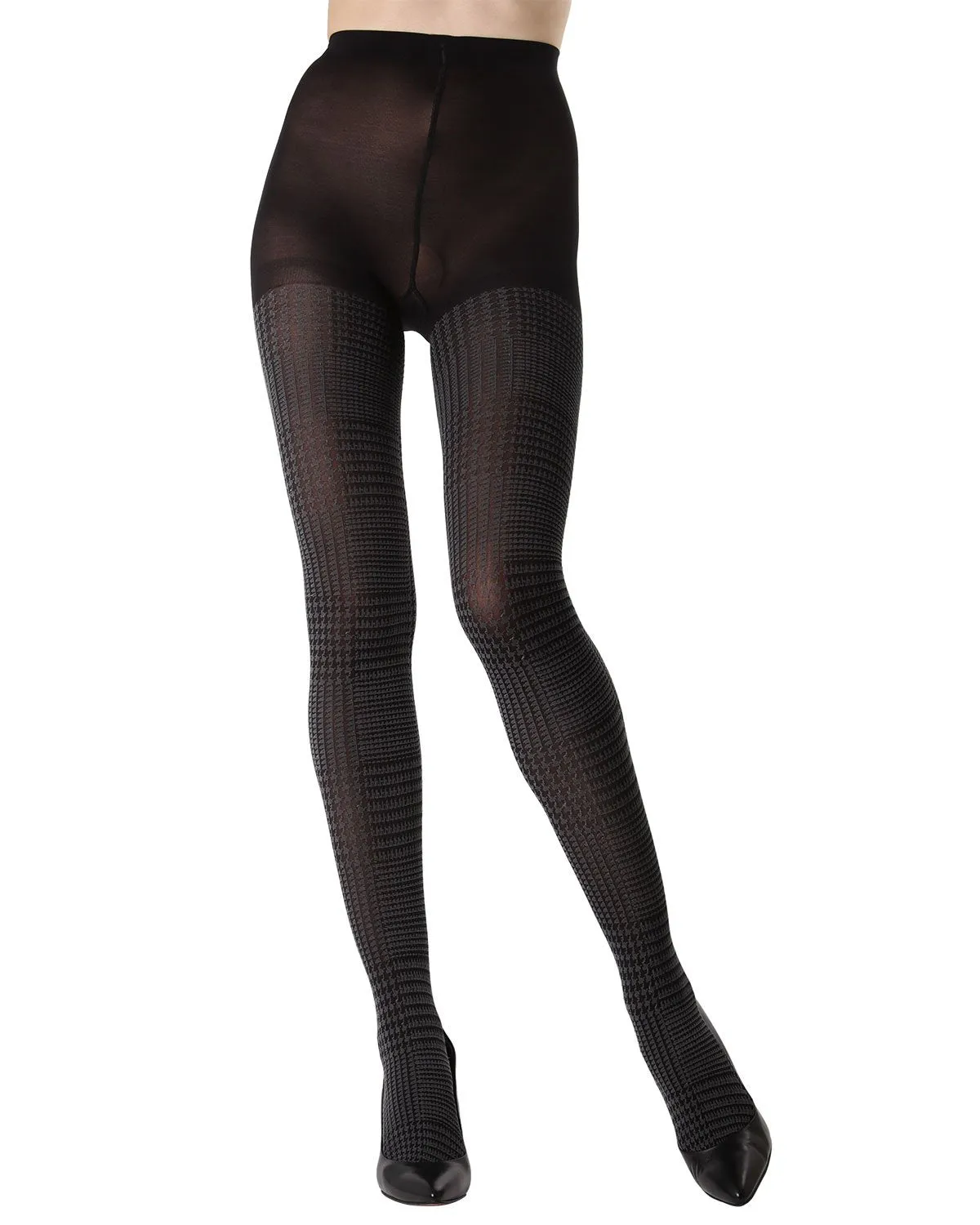 Women's Glen Plaid Opaque Cotton Tights