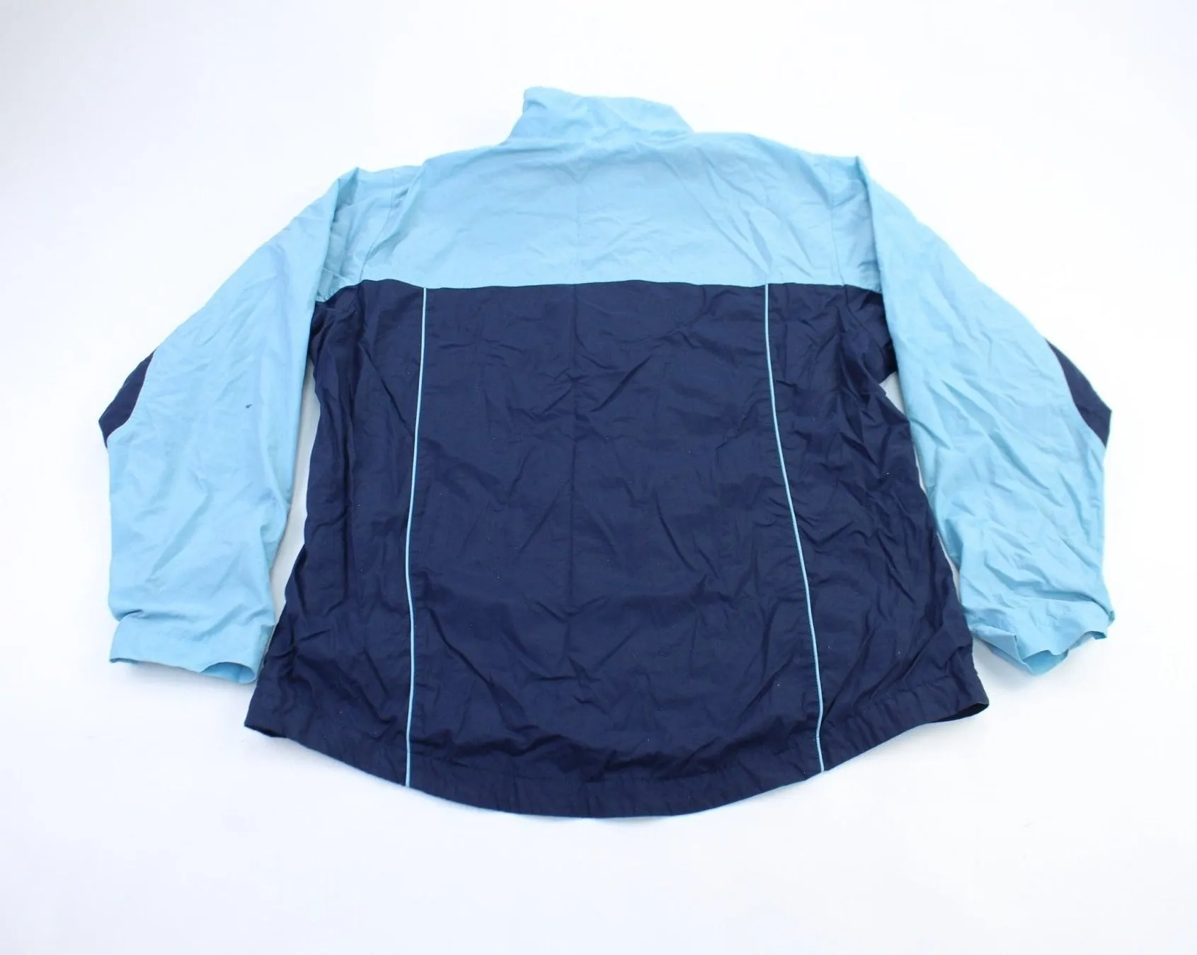 Women's Y2K Nike Embroidered Logo Light Blue & Navy Blue Jacket