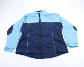 Women's Y2K Nike Embroidered Logo Light Blue & Navy Blue Jacket