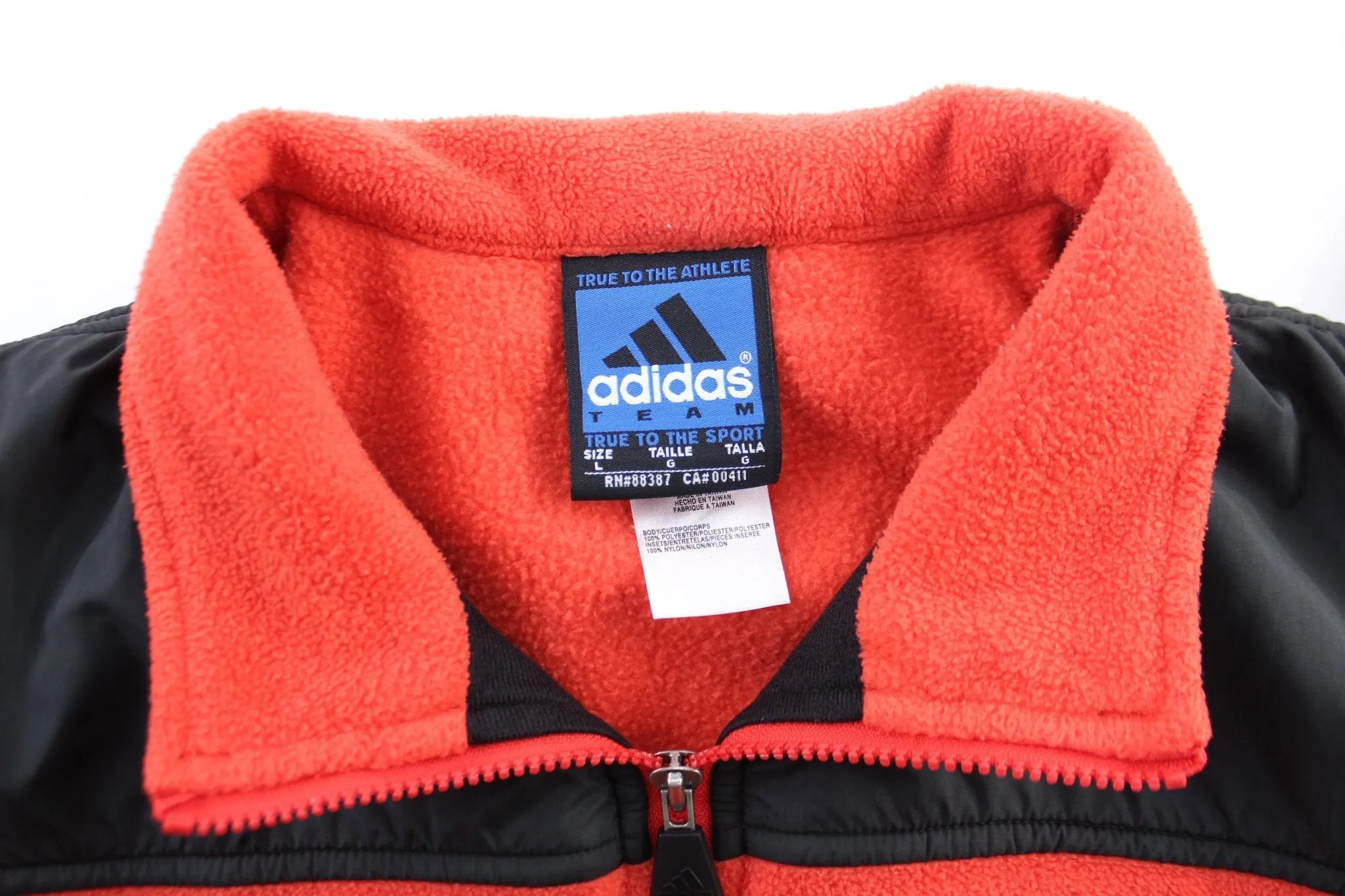 Y2K Adidas Embroidered Logo University of Nebraska Fleece Zip Up Jacket