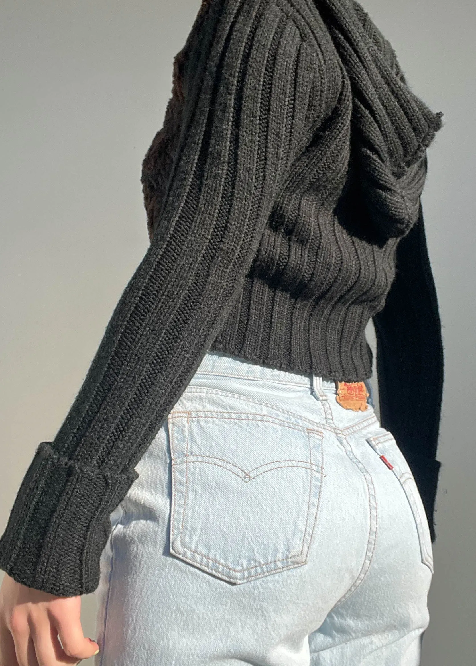 Y2k Black & Brown Fuzzy Jacket (S)