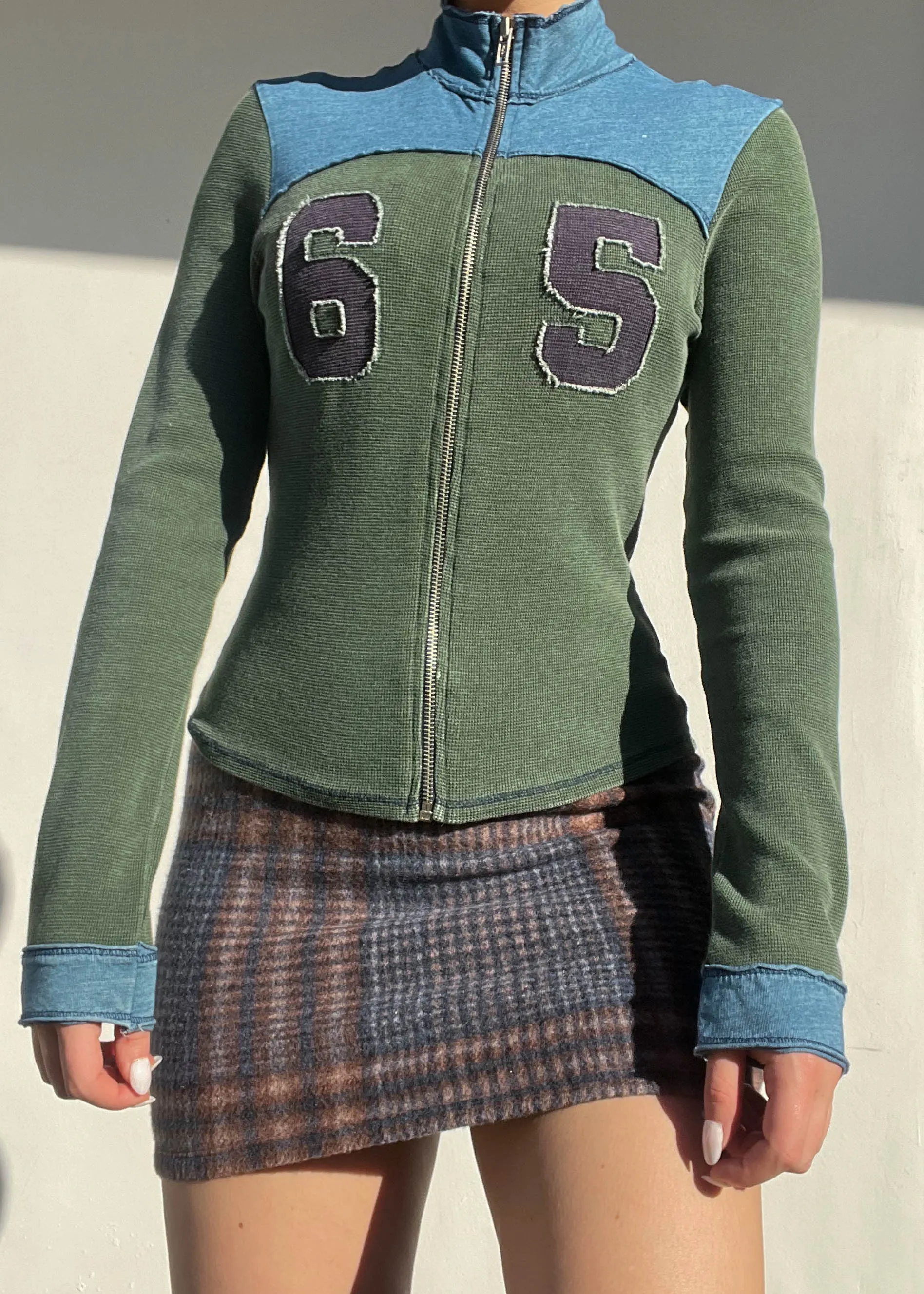 Y2k Green & Blue Sporty Jacket (S)