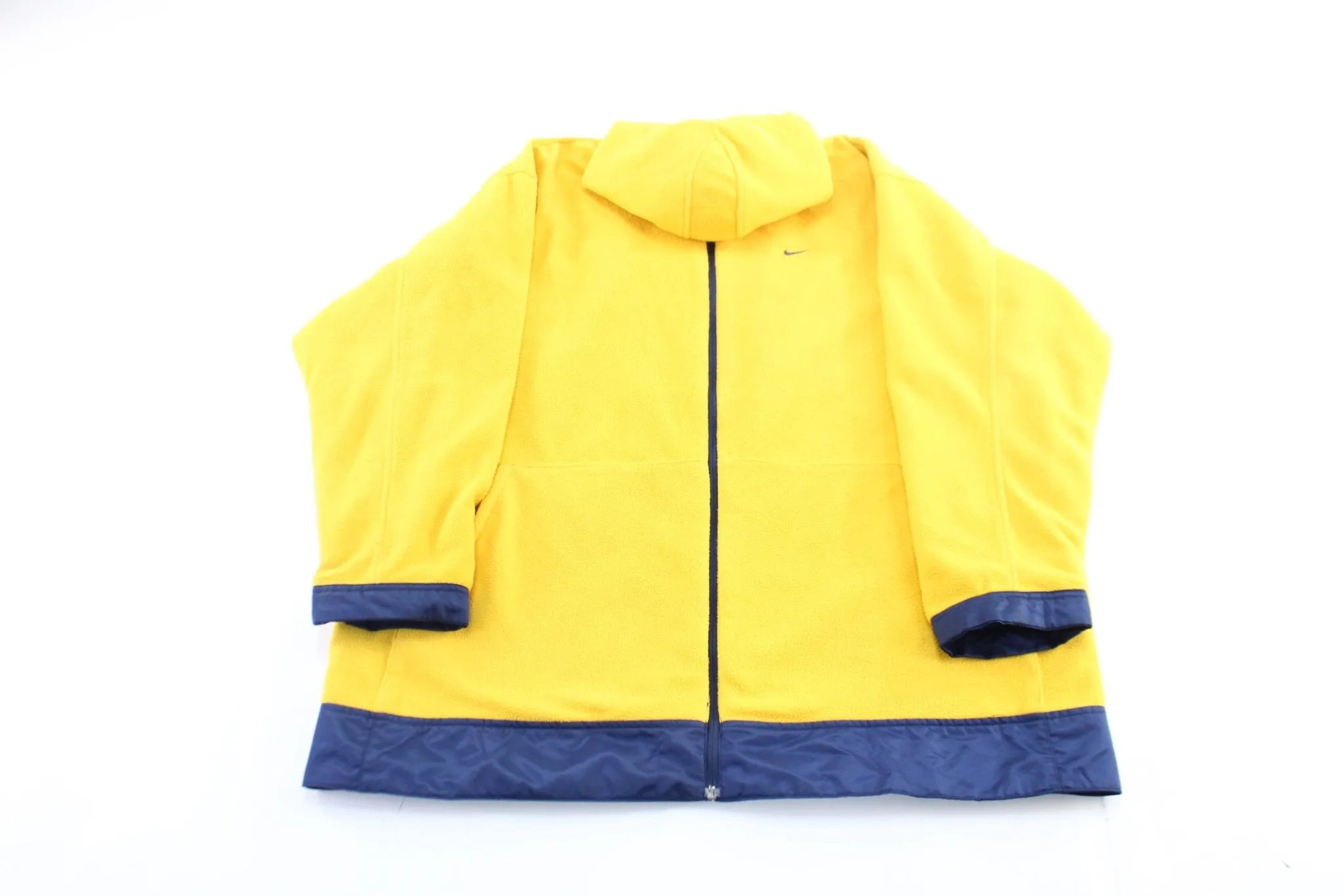 Y2K Nike Embroidered Logo Navy & Yellow Reversible Zip Up Jacket