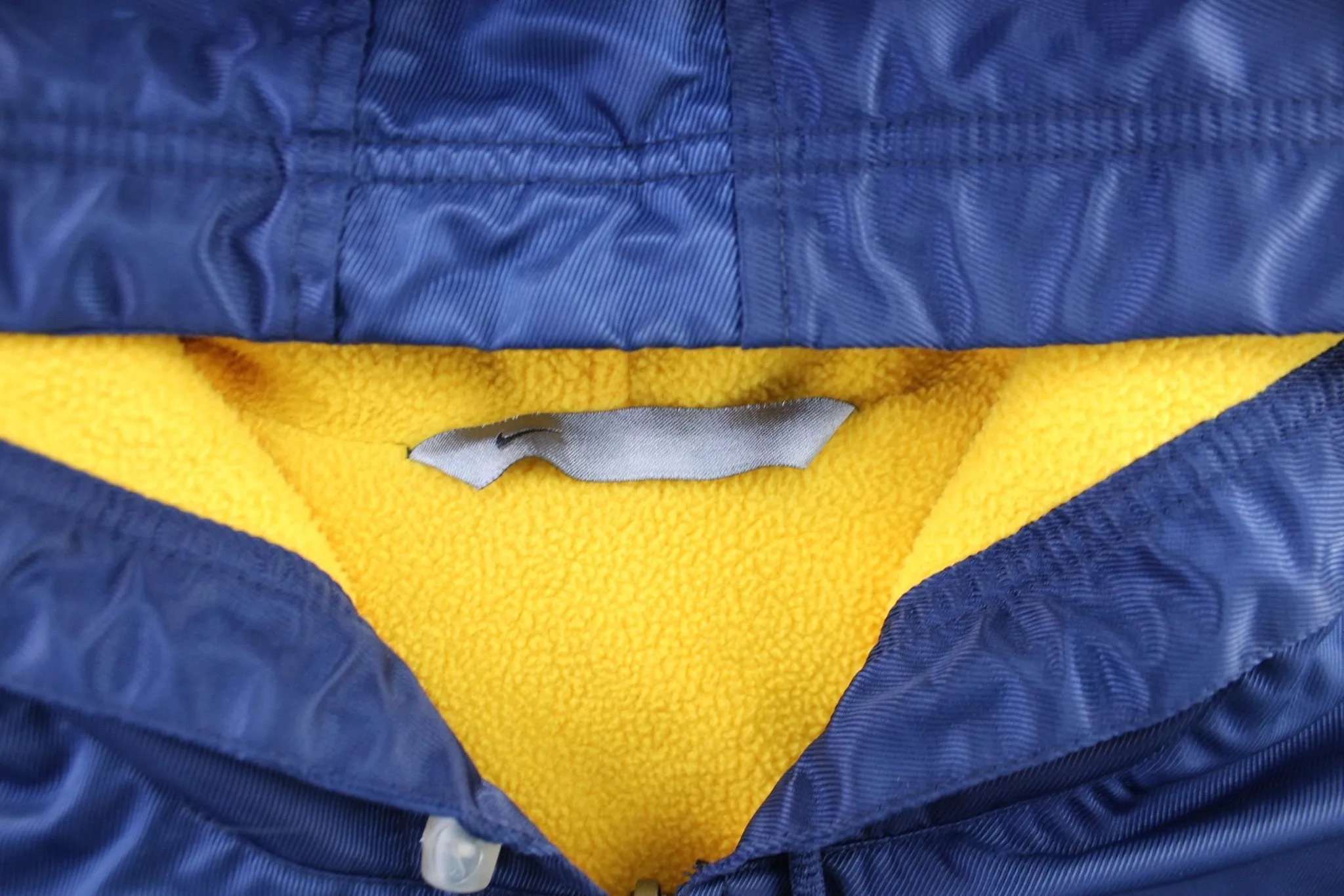 Y2K Nike Embroidered Logo Navy & Yellow Reversible Zip Up Jacket