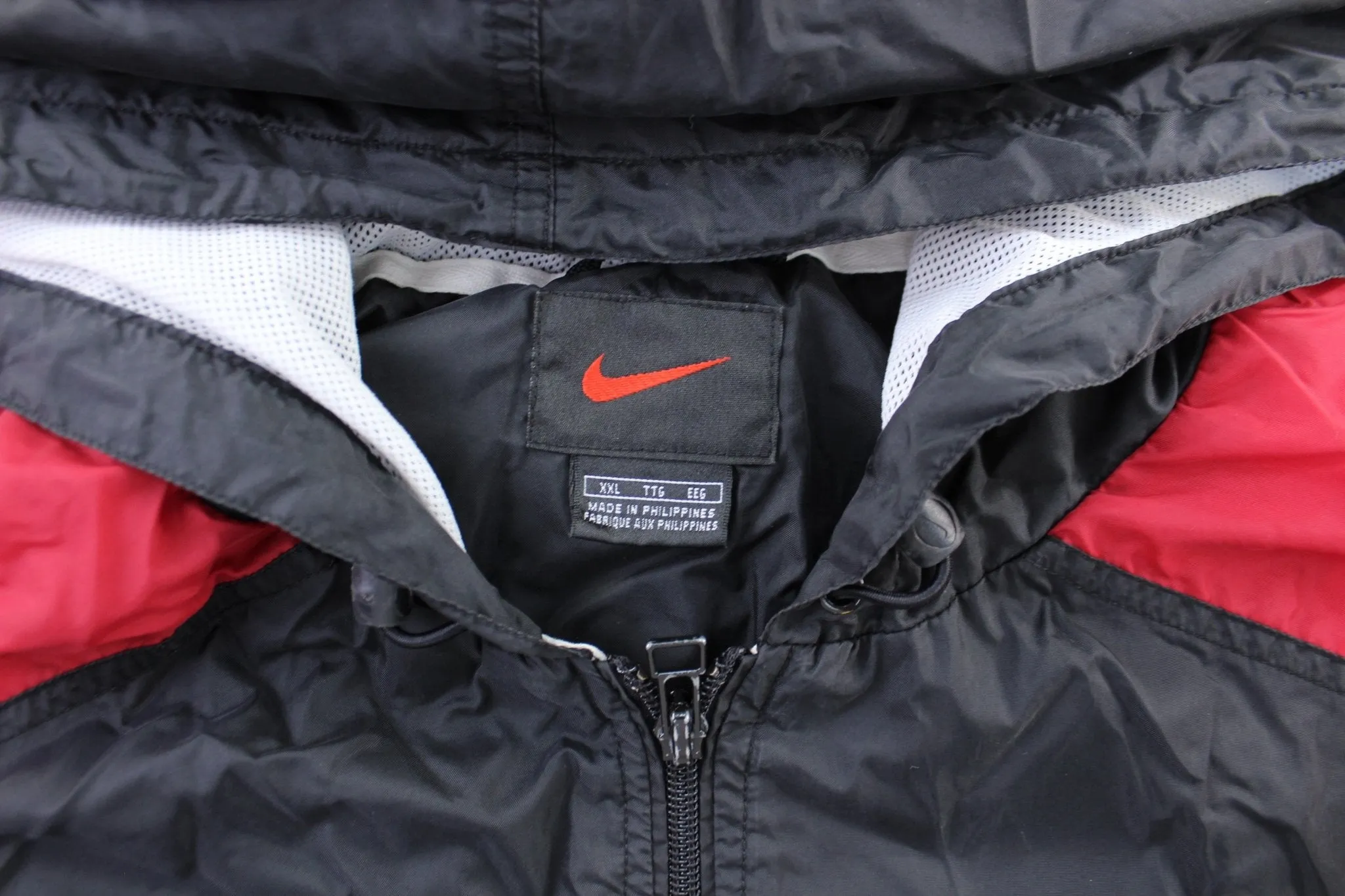 Y2K Nike Embroidered Logo Red & Black Zip Up Jacket
