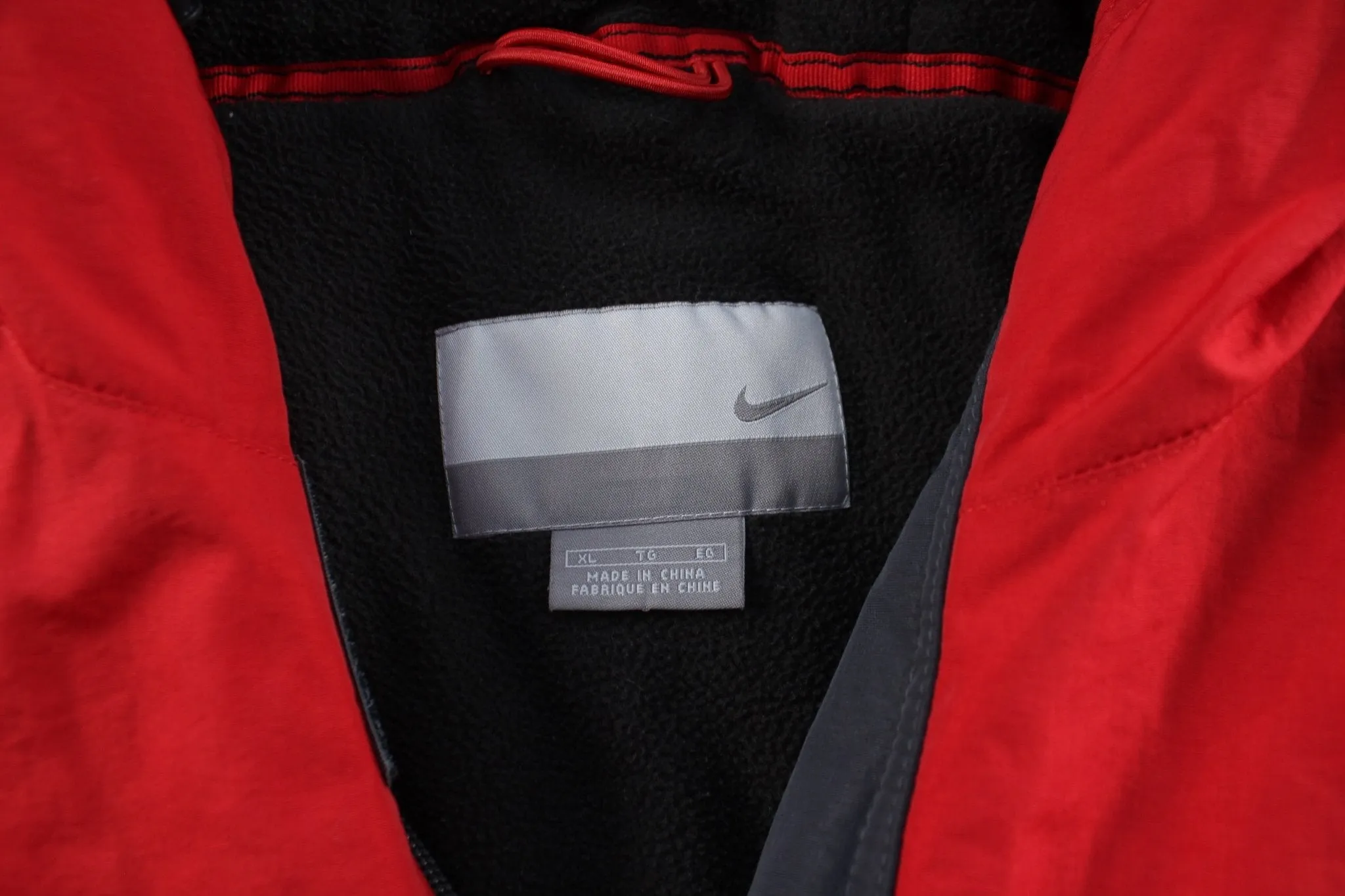Y2K Nike Embroidered Logo Red, Black, & White Zip Up Jacket