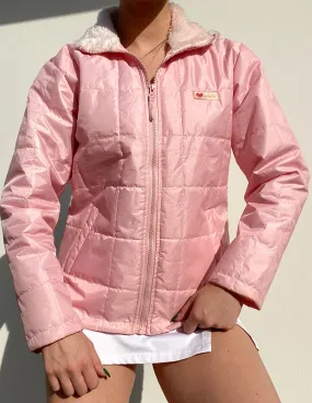 Y2k Pink Fuzzy Collared Jacket (S)