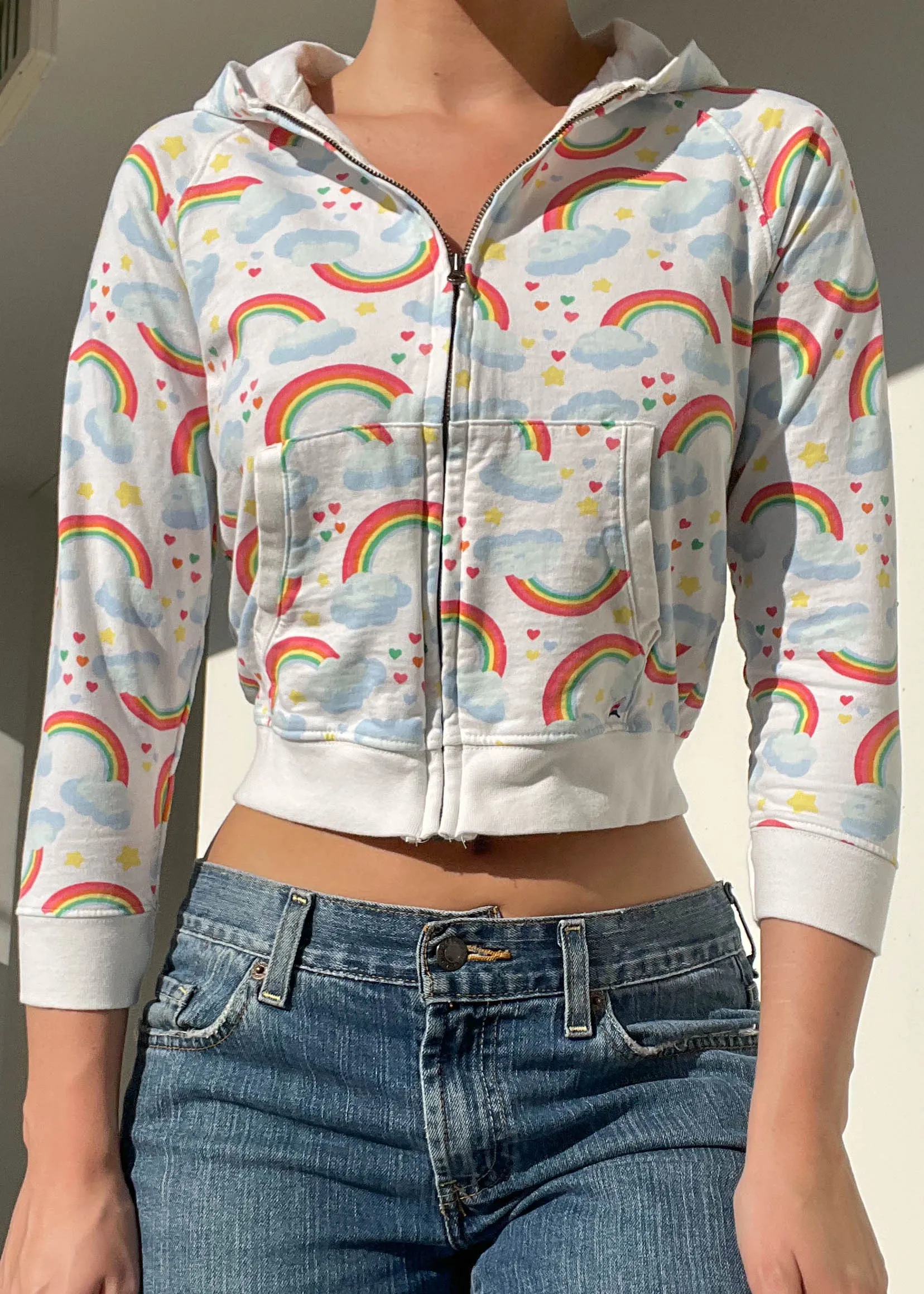 Y2k Rainbow Zip Hoodie (S)