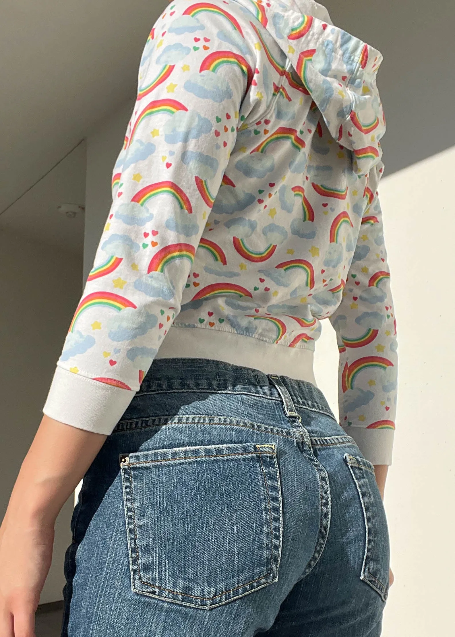 Y2k Rainbow Zip Hoodie (S)