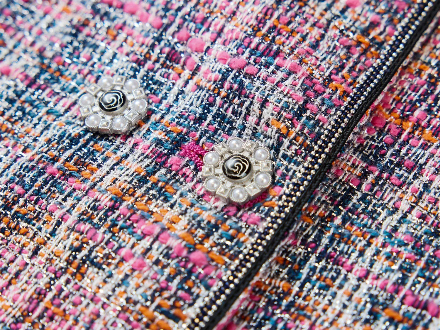 YAYING Chunky Tweed Stand-Collar Jacket