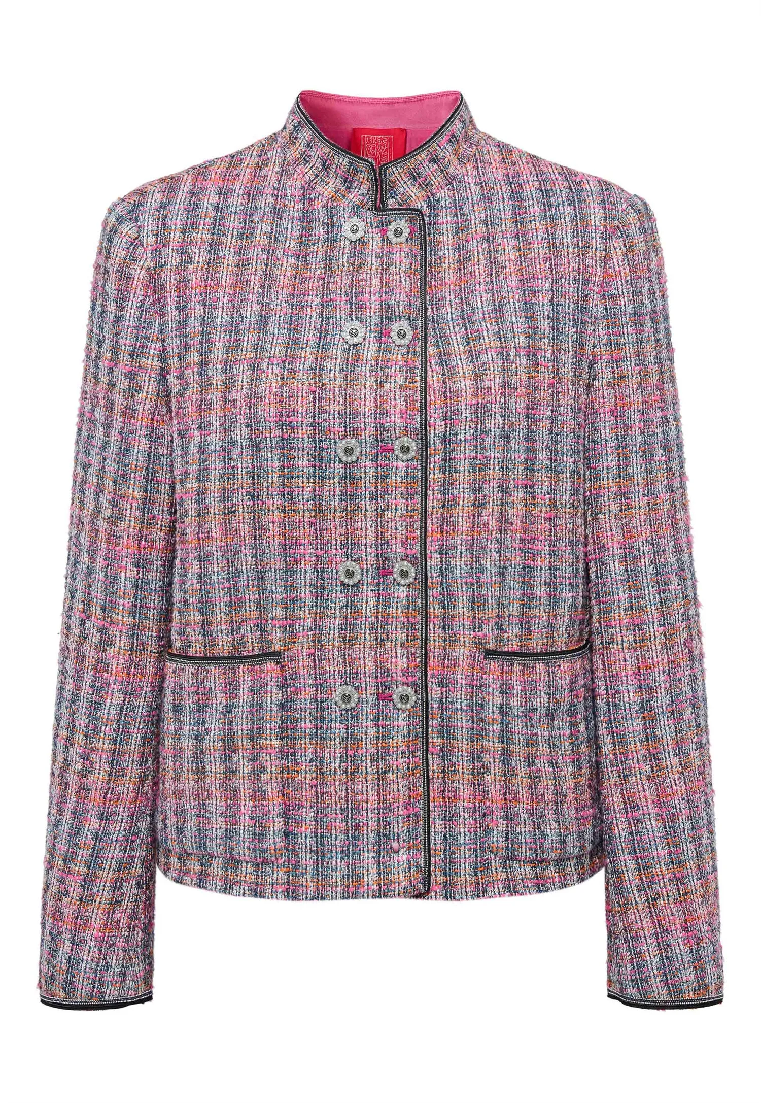YAYING Chunky Tweed Stand-Collar Jacket